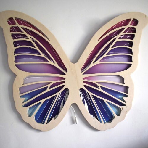 Lampa Motyl -fioletowo-niebieski