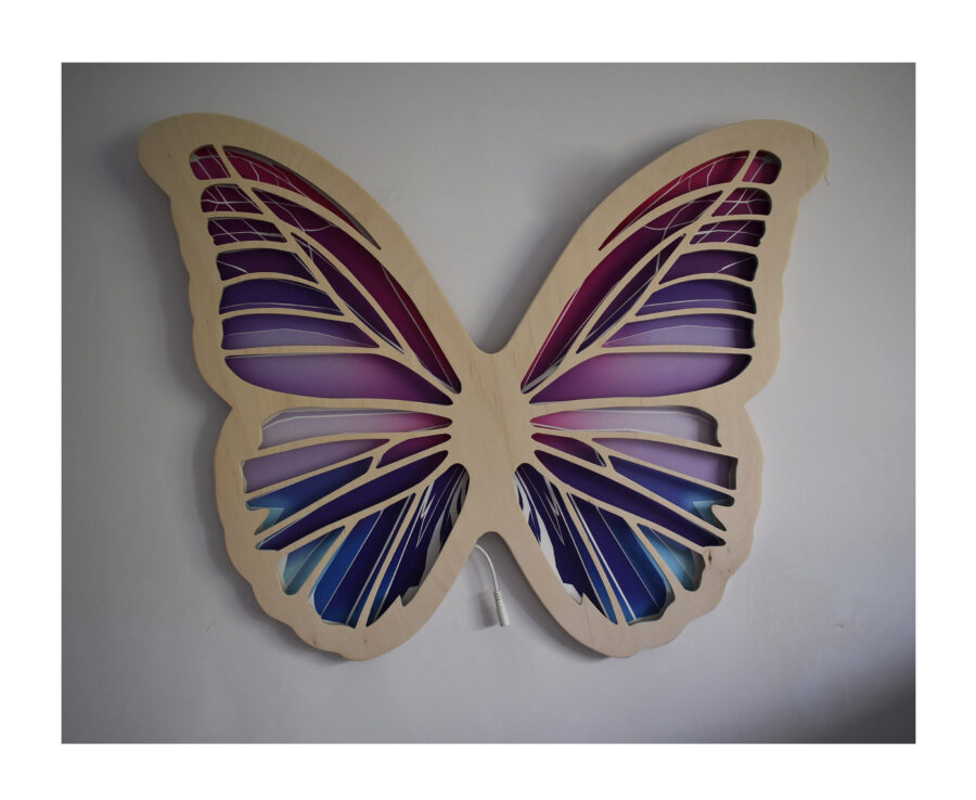 Lampa Motyl różowo-fioletowy