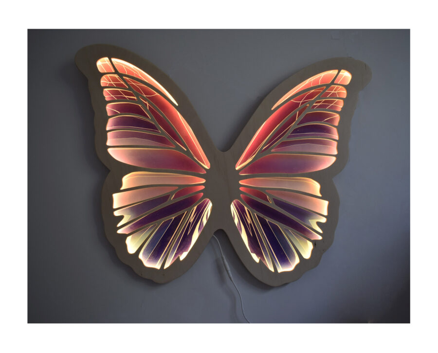 Lampa Motyl różowo-fioletowy - obrazek 2