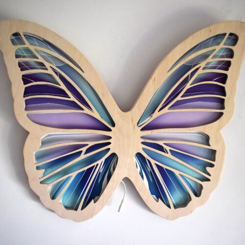 Lampa Motyl -fioletowo-miętowy