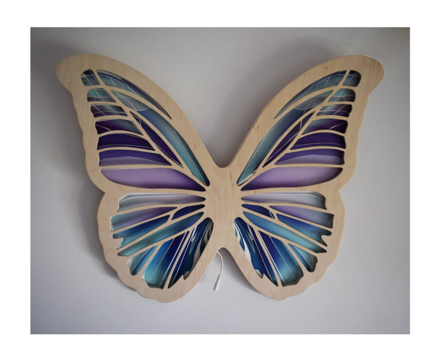 Lampa Motyl miętowo-fioletowy