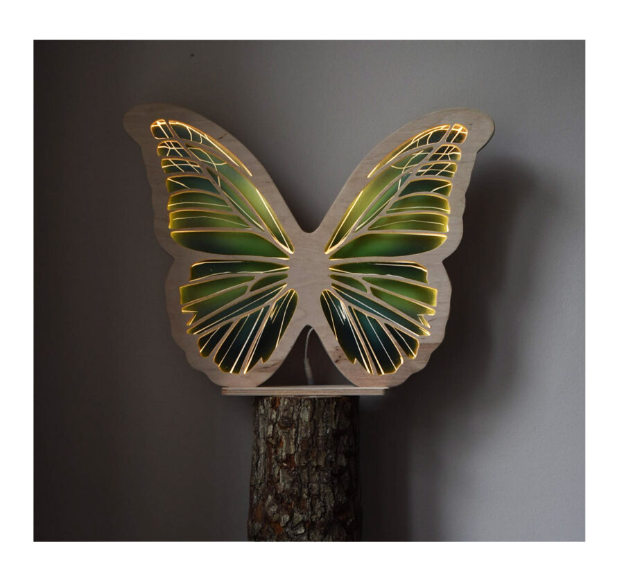 Lampa Motyl szmaragdowy - obrazek 2